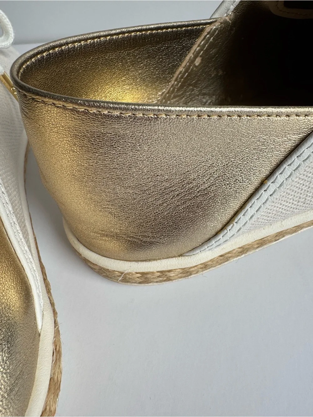 Michael Kors Cream and Gold Lace-Up Sneakers